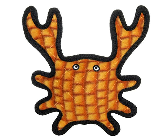 Tuffy Ocean Creatures Crab Dog Toy, Orange, Medium