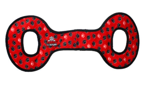 Tuffy No Stuff Ultimate Tug-O-War Dog Toy, Red Paws