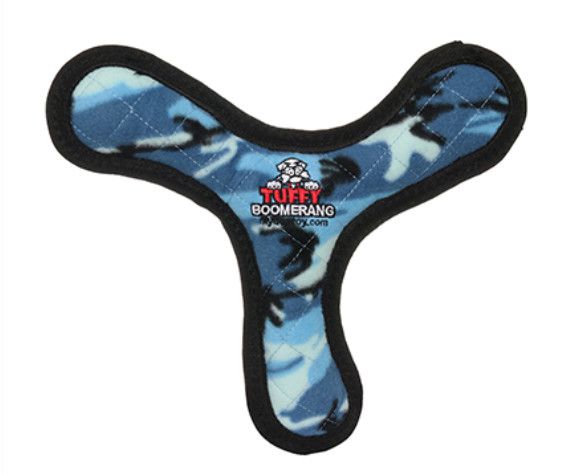 Tuffy Junior Ultimate Bowmerang Dog Toy, Camo Blue