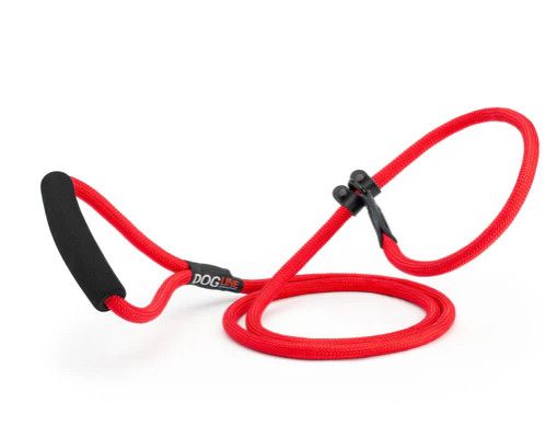 Dogline Round Nylon Slip Dog Leash, Red, 1/3-in x 6-ft