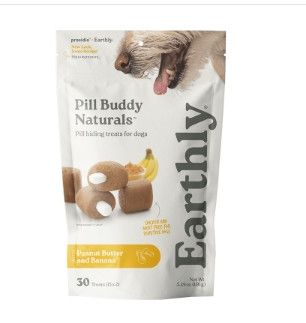 Earthly Pet Pill Buddy Naturals Peanut Butter & Banana Dog Treats, 30-count