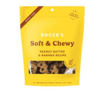 Bocce's Bakery Soft & Chewy Peanut Butter & Banana Dog Treats 6-oz