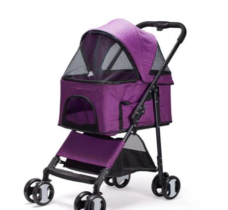 Dogline Executive Stroller with a Removable Cradle for Pets, Purple