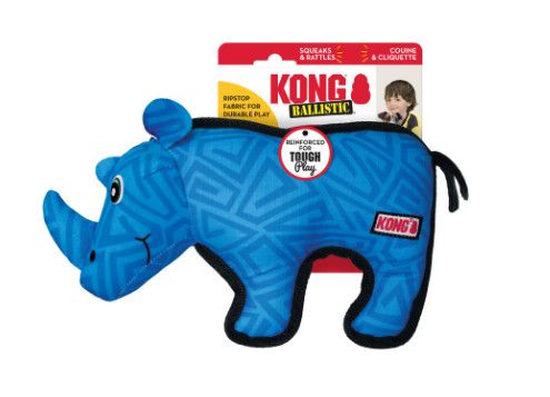 KONG Ballistic Rhino Dog Toy, Medium/Large