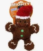 Mighty Microfiber Ball Gingerbread Man Dog Toy, Medium