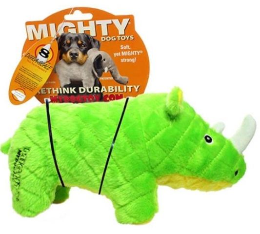 Mighty Safari Rhino Dog Toy, Green, Junior