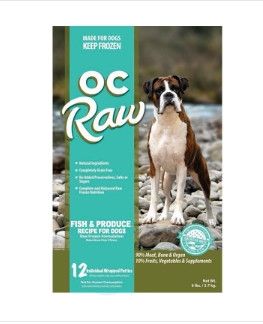 OC Raw Dog Fish & Produce Patties Raw Frozen Dog Food, 6-lb
