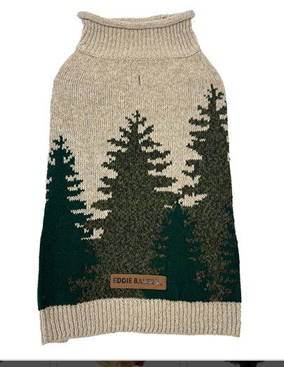 Petrageous Eddie Bauer Treeline Dog Sweater, Heathered/Oatmeal, Medium