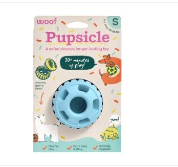 Woof The Pupsicle Treat Dispensing Dog Toy, Birthday Blue, Small
