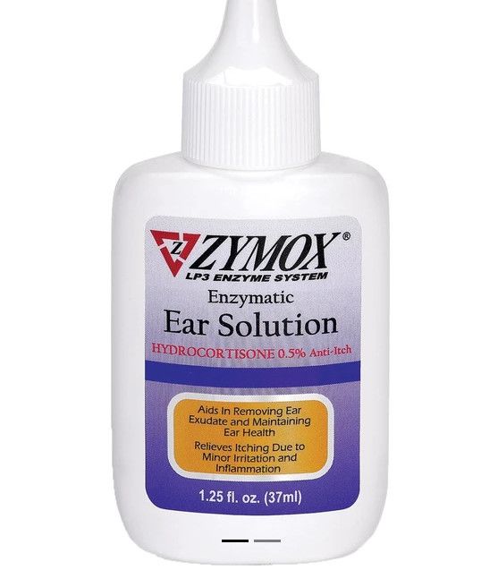 Zymox Ear Solution with .5% Hydrocortisone for Dogs & Cats, 1.25-oz bottle