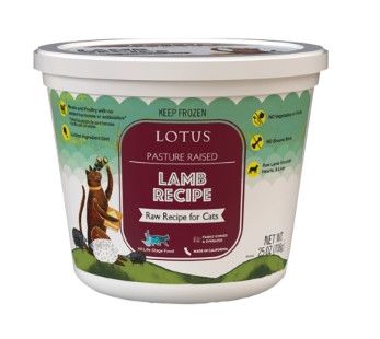 Lotus Pasture Raised Lamb Raw Frozen Cat Food, 25-oz