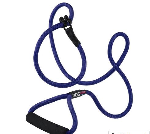 Dogline Round Nylon Slip Dog Leash, Navy Blue, 1/3-in x 6-ft