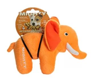 Mighty Safari Elephant Dog Toy, Orange, Junior
