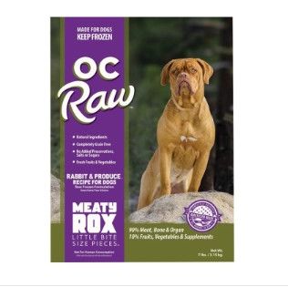 OC Raw Dog Rabbit & Produce Meaty Rox Raw Frozen Dog Food, 7-lb