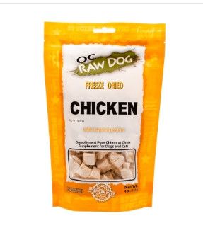 OC Raw Dog Chicken Freeze-Dried Dog Treats, 4-oz