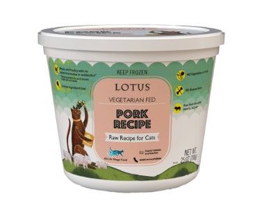 Lotus Vegetarian Fed Pork Raw Frozen Cat Food, 25-oz