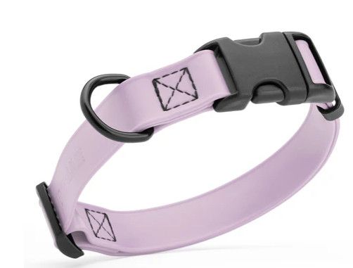 Dogline Biothane Waterproof Collar with Quick Release Buckle for Dogs, Lavender, 3/4-in x 12-19-in