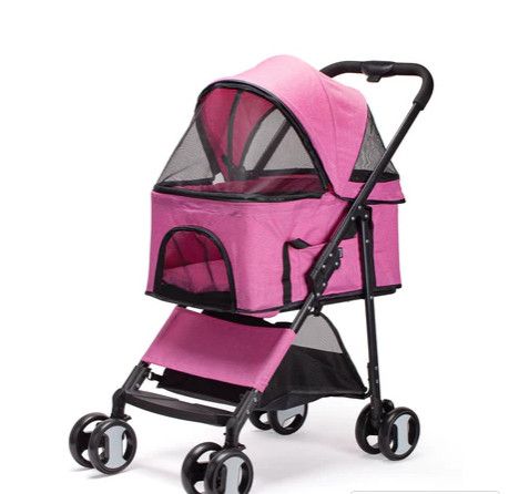 Dogline Executive Stroller with a Removable Cradle for Pets, Pink