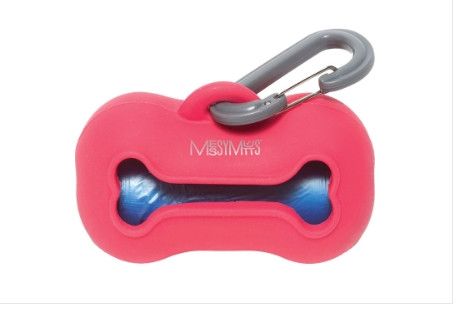 Messy Mutts Silicone Dog Waste Bag Holder, Watermelon, 3.5-in x 2.5-in