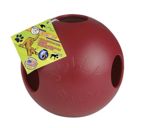 Jolly Pets Teaser Ball Dog Toy, Red, 10-in