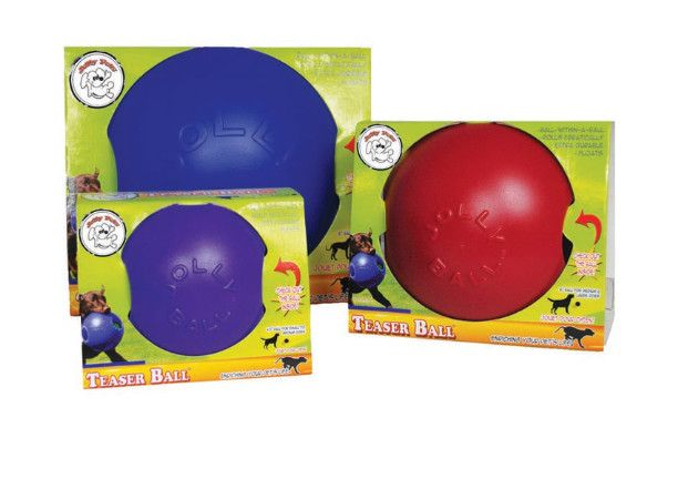 Jolly Pets Teaser Ball Dog Toy, Blue, 10-in