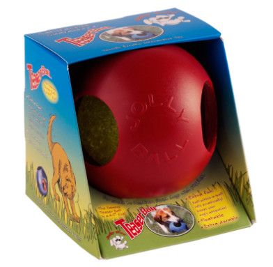 Jolly Pet Teaser Ball Dog Toy, Red, 6-in
