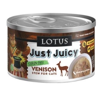 Lotus Just Juicy Venison Stew Grain-Free Wet Cat Food Can, 2.5-oz