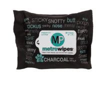 Metropaws Metro Wipes Charcoal Peppermint Scented Dog Wipes, 25-count
