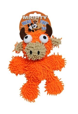 Mighty Microfiber Ball Bull Dog Toy, Orange, Junior