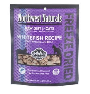Northwest Naturals Raw Diet Grain-Free Whitefish Nibbles Freeze Dried Cat Food, 11-oz