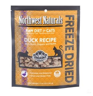 Northwest Naturals Raw Diet Grain-Free Duck Nibbles Freeze Dried Cat Food, 11-oz