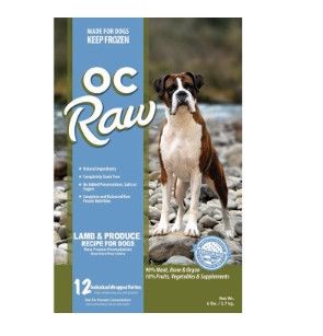 OC Raw Dog Lamb & Produce Patties Raw Frozen Dog Food, 6-lb