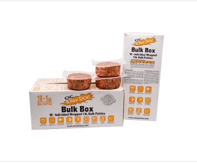 OC Raw Dog Chicken & Produce Patties Raw Frozen Dog Food, 18-lb bulk