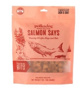Polkadog Salmon Says Training Bits Dog & Cat Treats, 7-oz