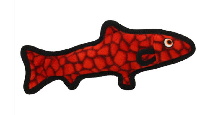 Tuffy Ocean Creatures Trout Dog Toy, Red