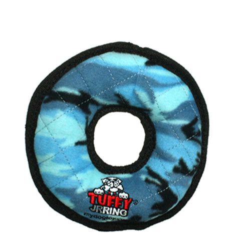 Tuffy Junior Ring Dog Toy, Camo Blue