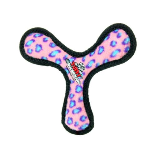 Tuffy Junior Bowmerang Dog Toy, Pink Leopard