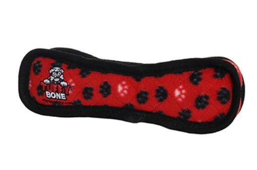 Tuffy Ultimate Bone Dog Toy, Red Paw