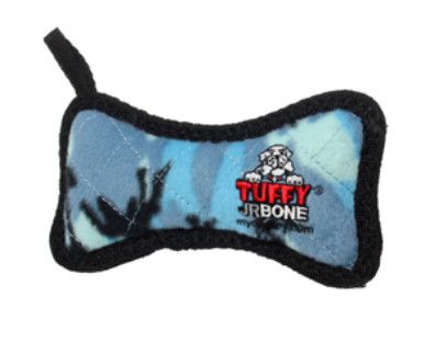 Tuffy Junior Bone Camo Blue Dog Toy
