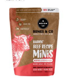 Bones & Co Barkin' Beef Recipe Minis Frozen Dog Food, 3-lb