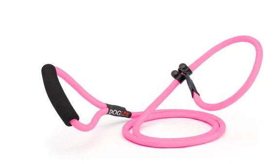 Dogline Round Nylon Slip Dog Leash, Pink, 1/3-in x 6-ft