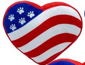 Huxley & Kent Power Plush Paws & Stripes Heart Dog Toy, Large