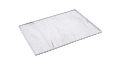 Messy Mutts & Cats Silicone Non-Slip Bowl Mat with Raised Edge for Pets, Marble, 16-in x 12-in