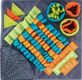 Messy Mutts Square Forage Snuffle Mat Lick Mat Dog Slow Feeder, 16-in x 16-in