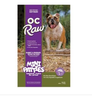 OC Raw Dog Rabbit & Produce Sliders Frozen Dog Food, 4-lb