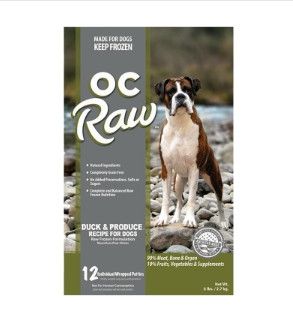 OC Raw Dog Duck & Produce Patties Raw Frozen Dog Food, 6-lb