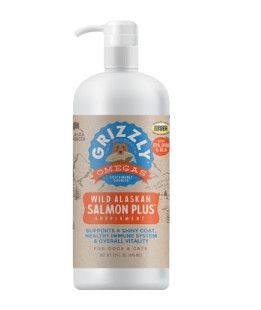Grizzly Salmon Plus Food Supplement for Dogs & Cats, 32-oz bottle
