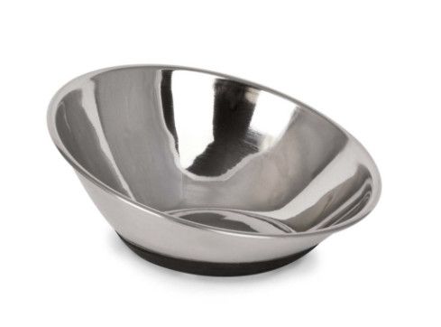 OurPets Tilt-A-Bowl Rubber-Bonded Stainless Steel Dog Bowl, Small