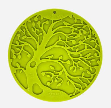 SodaPup eMat Tree of Life Enrichment Lick Mat with Suction Cups Dog Slow Feeder, Green
