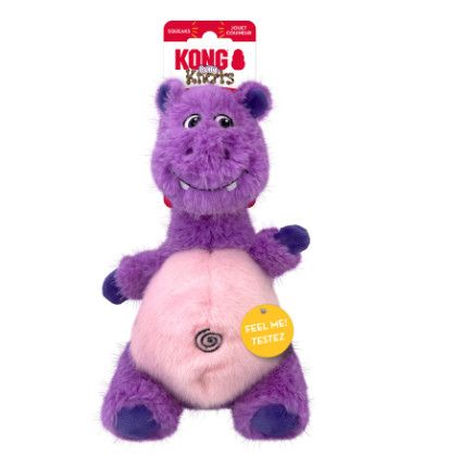KONG Knots Belly Hippo Dog Toy, Medium/Large